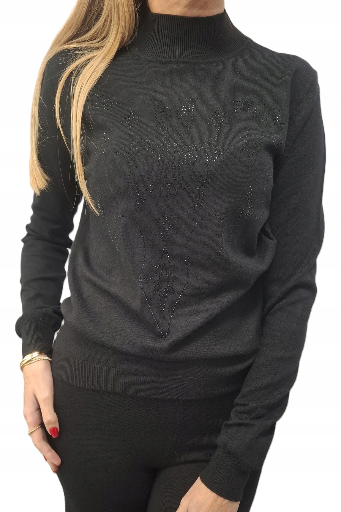 Lemonada Pologolfový svetr se zirkony Černý Uni