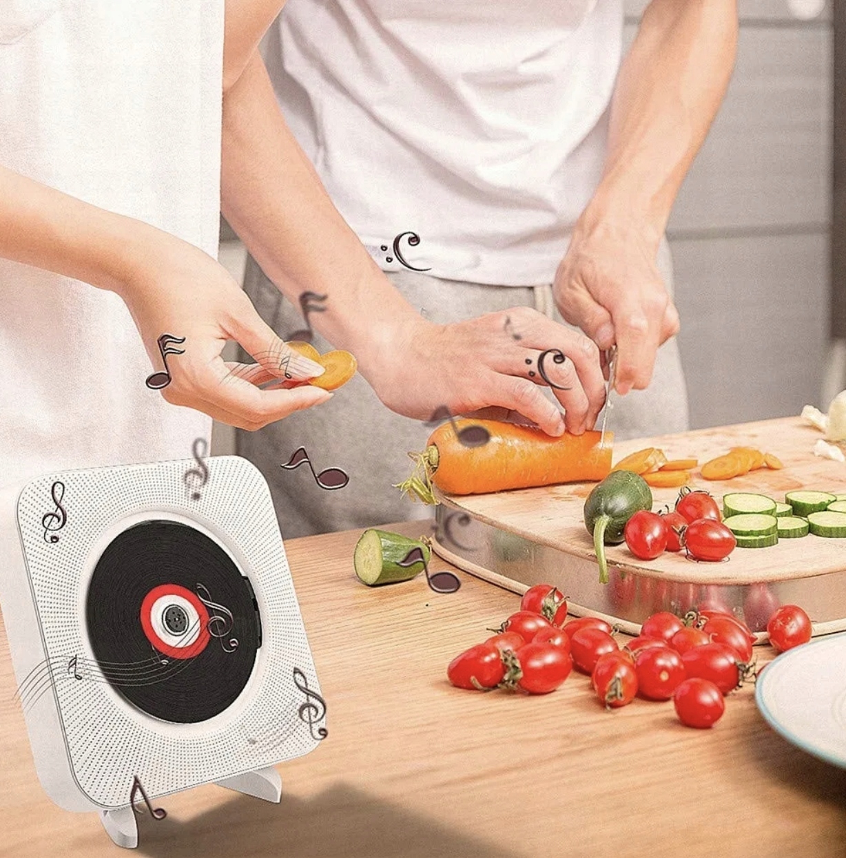 Odtwarzacz Przenośny CD Głośnik Bluetooth Radio Kolor biały