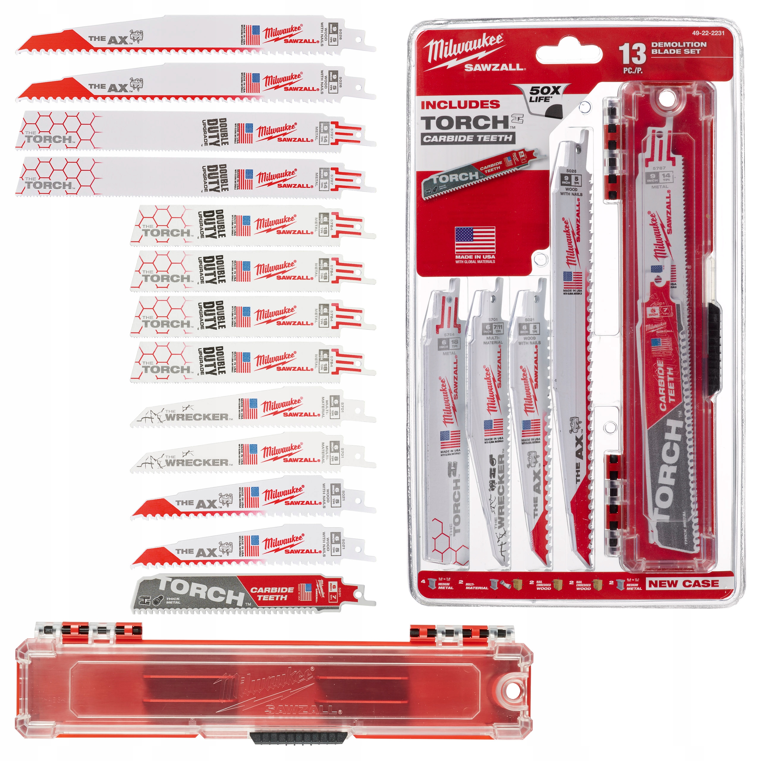 Sada pilových listů pro pilu ocasku na dřevo a kov Milwaukee 13 ks