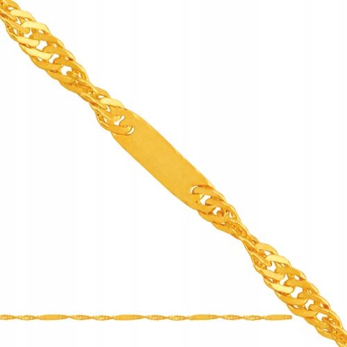 Dámský zlatý 585 řetízek Singapore s plechem 1.50g R50cm elegantní 14kt