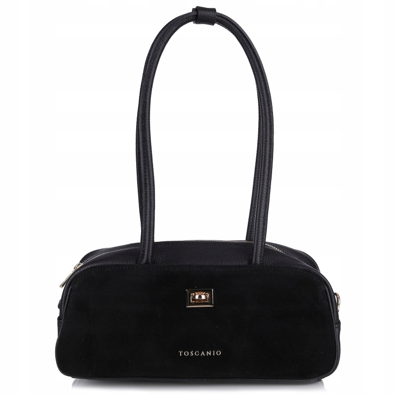 Toscanio Tos G153 Černá dámská kožená kabelka „jezevčík“ černá Kůže