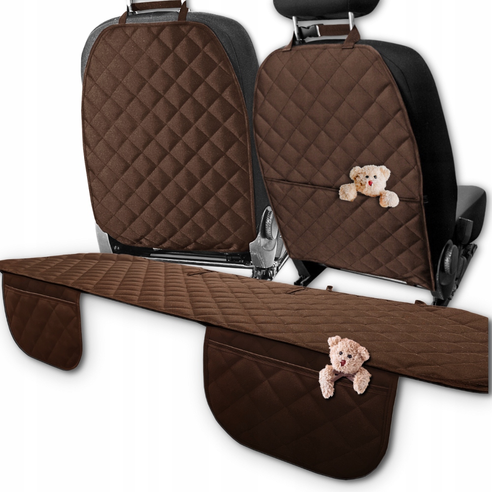 Podložka Na Zadnú Stranu sedadla auta Krytky organizér Zadná Časť Sedadla Hnedá