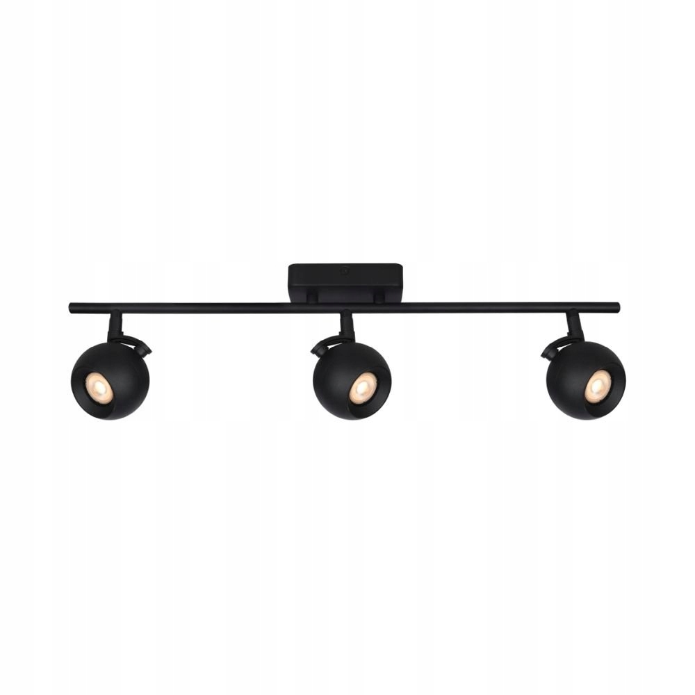 Černá trojitá reflektorová stropní spotová lampa Lafin Italux