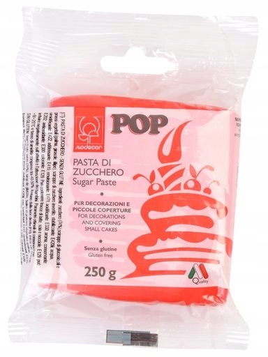 Levně Cukrová hmota Cukrová hmota Pasta Zucchero Pop Rosso Fuoco 250 g