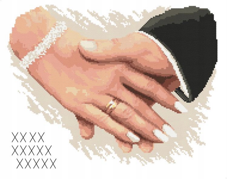 Křížková výšivka Sada s mulinkou -Svatební suvenýr