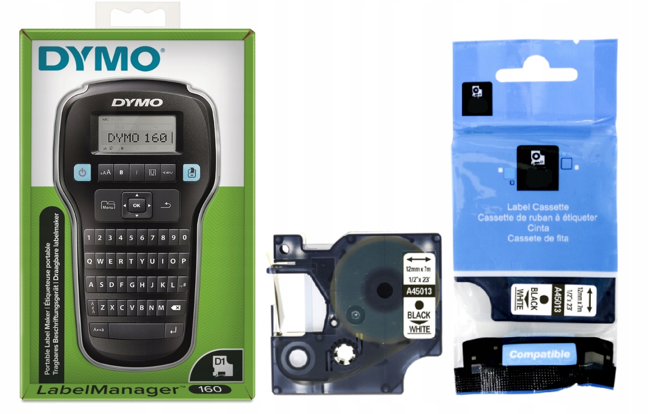 Tiskárna štítků Dymo LM160 Label Manager páska D1 45013 12 mm bílá
