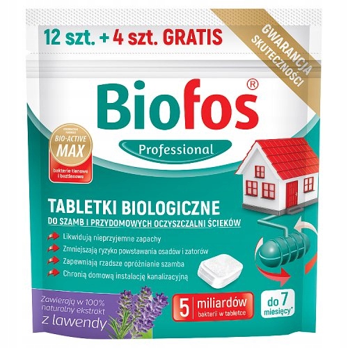 

Tabletki do szamb i oczyszczalni Biofos 12 4 szt