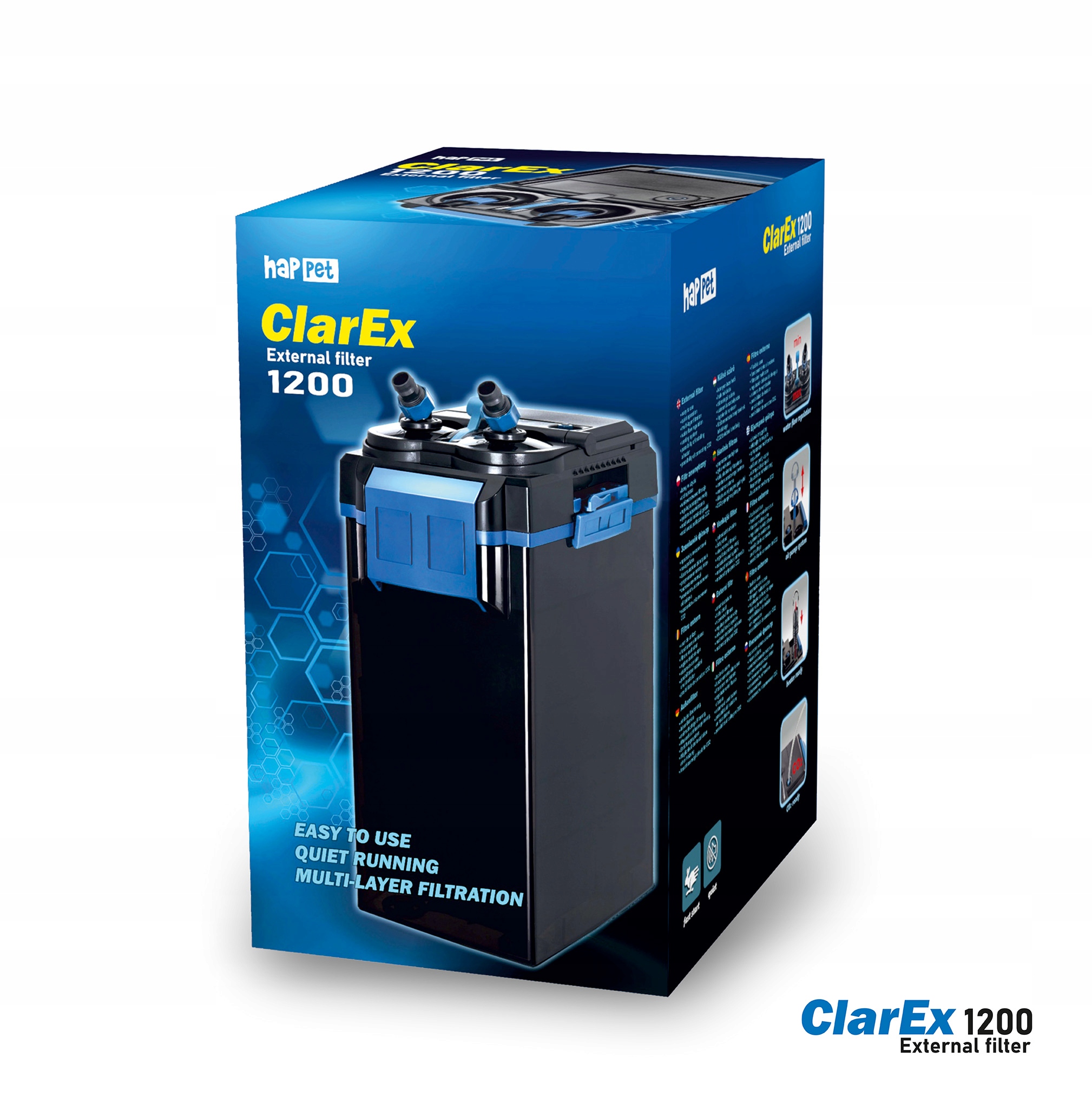 Filtr akwariowy kubełkowy zewnętrzny ClarEx 1200L/H akwarium 300-500L Cichy