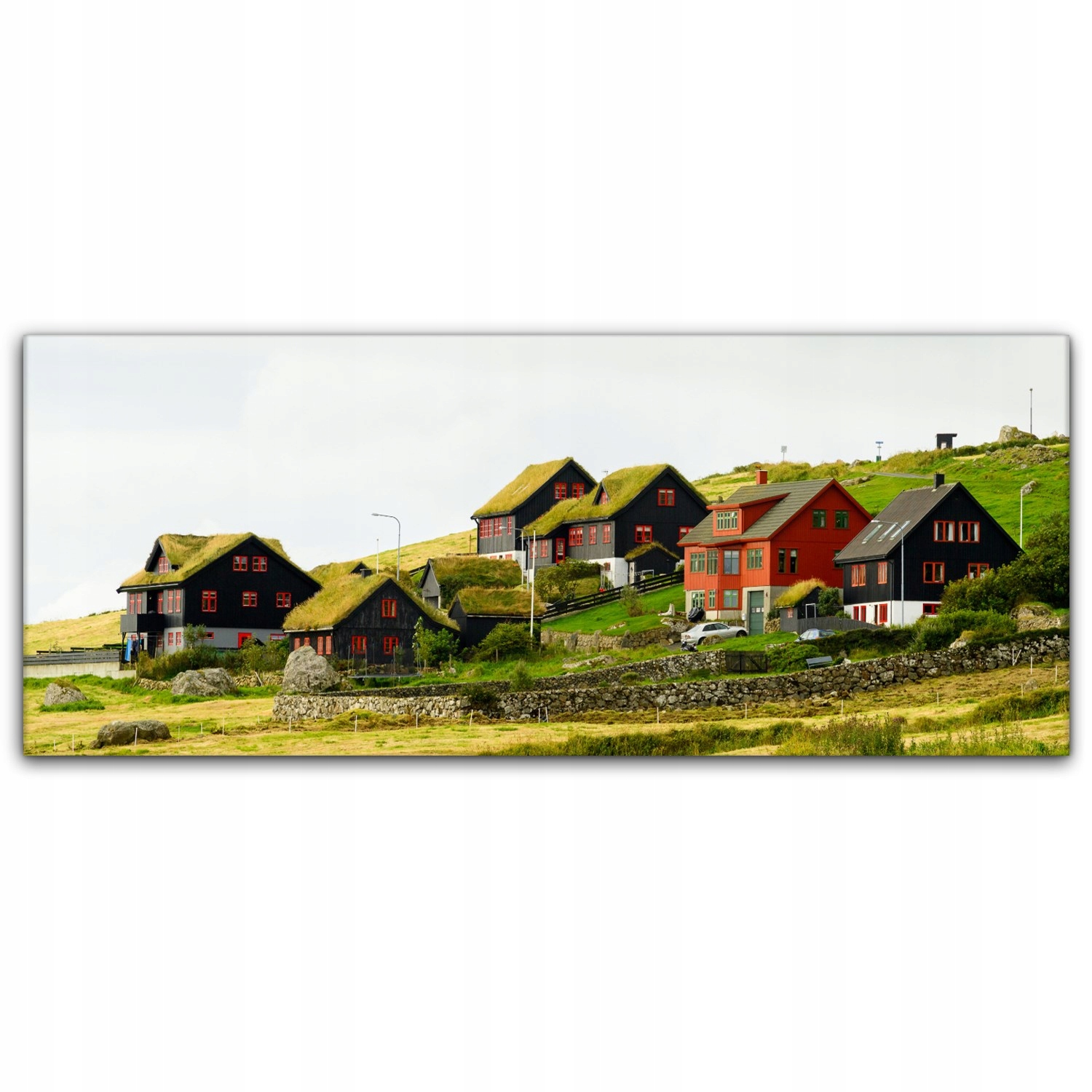 

foto-obraz na płótnie 125x50 Domy Góry Krajobraz