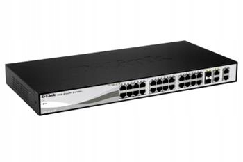 D-Link DGS-1210-28MP L2/L3 Smart+ PoE switch, 24x GbE PoE+, 4x RJ45/SFP, Po