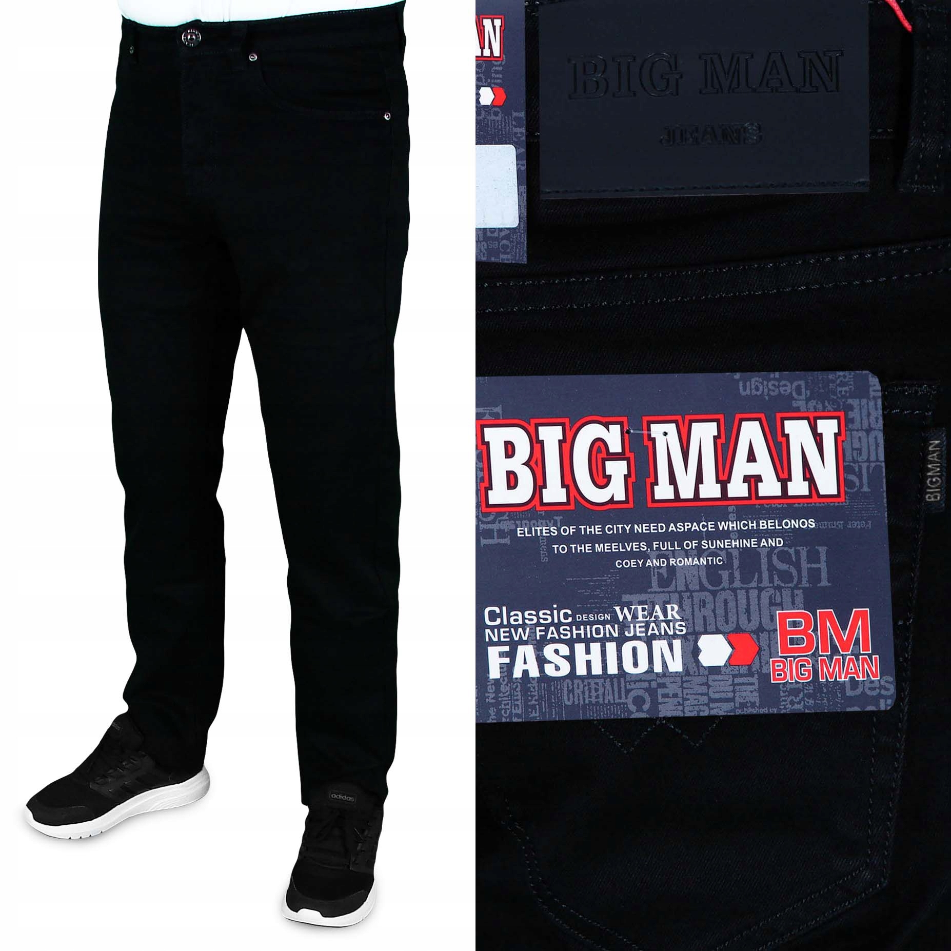 SPODNIE MĘSKIE JEANSOWE CZARNE W32 L30 W84-86 cm