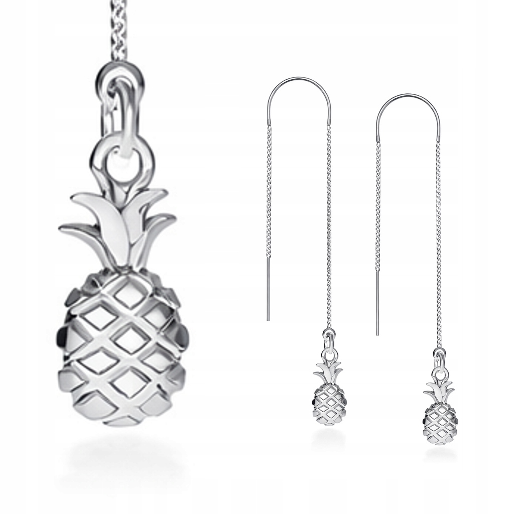 Ananas Ananasy Stříbrné náušnice provlékací provlékací stříbro 925