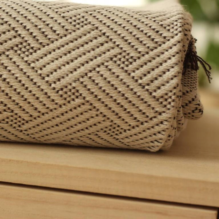 

Narzuta bawełniana Blanca 230x260 brązowa duża