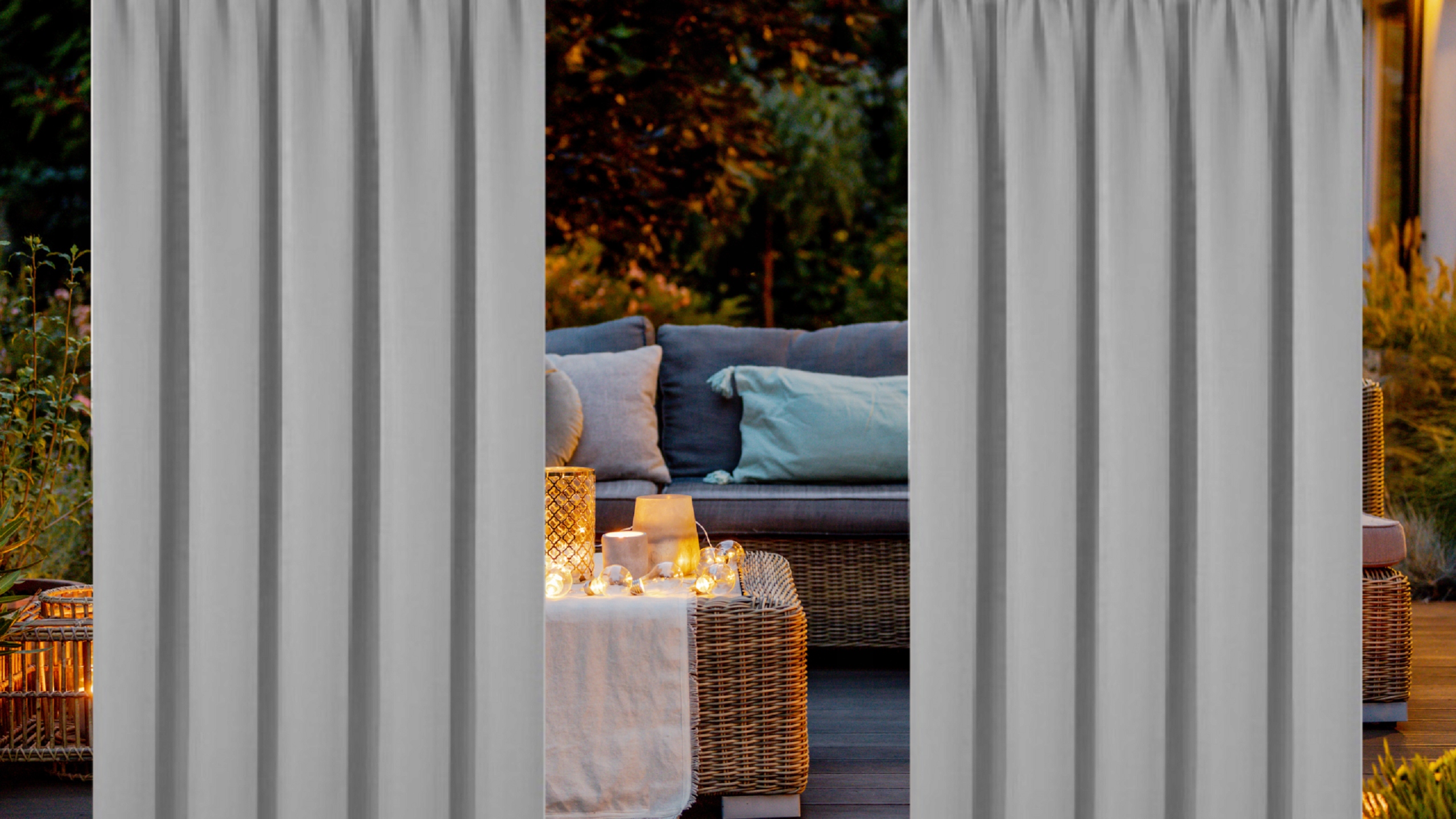 ZASŁONY WODOODPORNE OGRODOWE 155x220 NA TARAS ZASŁONA GOTOWA NA KÓŁKACH Kod producenta 155x220 szary 1