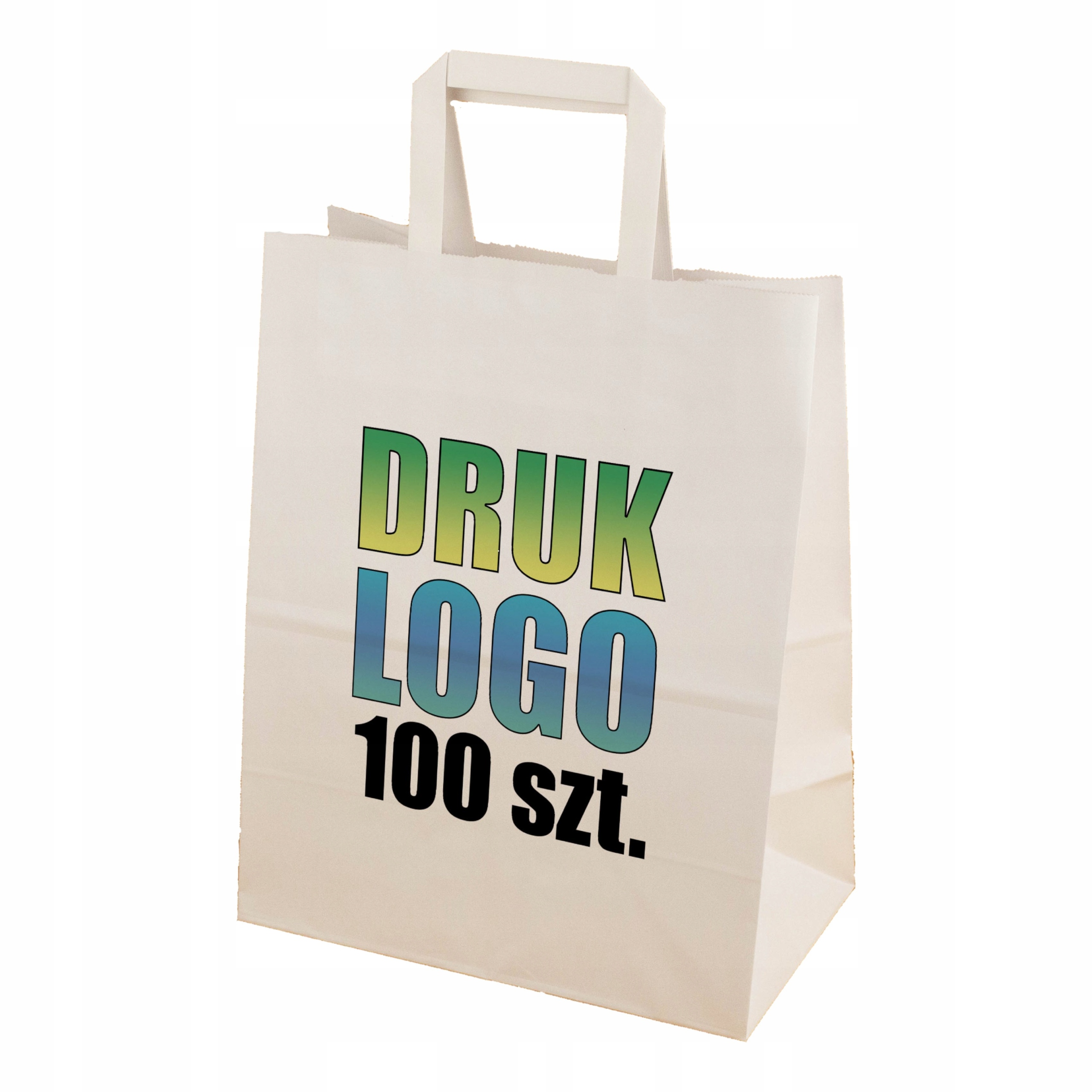 torby papierowe z nadrukiem 26*14*30 cm 100 szt Biała za 1 dzień