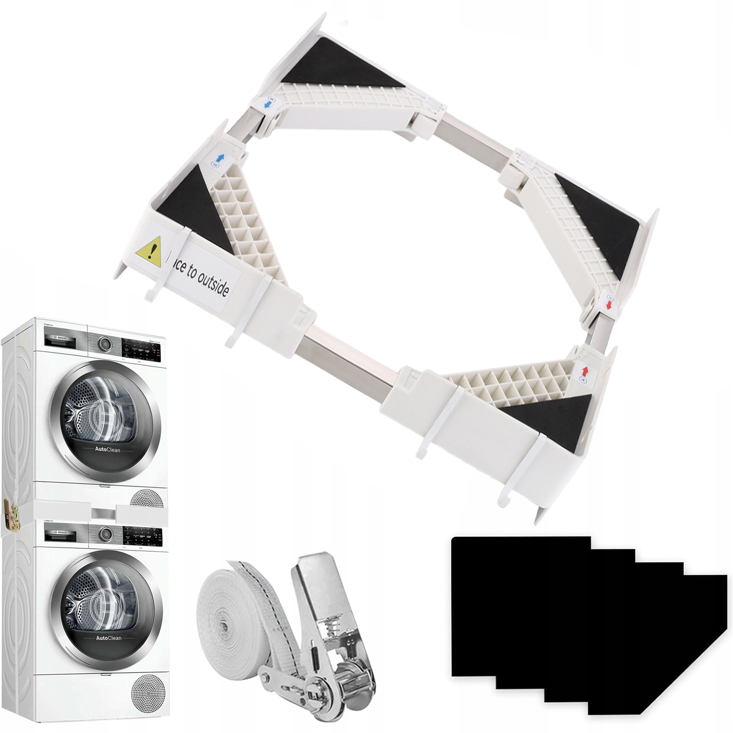 Uniwersalny Łącznik Pralki I Suszarki Z Ochroną Przed Przesuwaniem 46-72CM