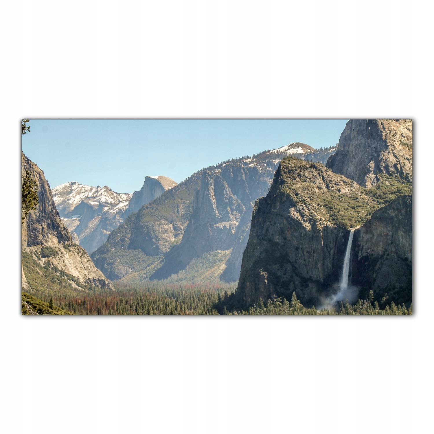 

Obraz Szklany Foto-obraz Góry Las Wodospad 120x60