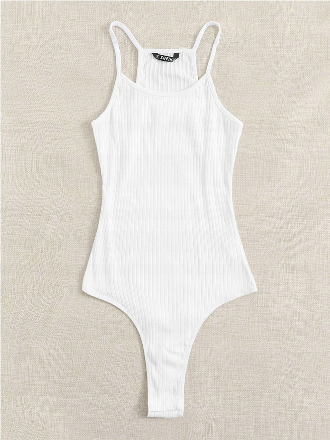 SHEIN BODY DAMSKIE BIAŁE DOPASOWANE BASIC 40 L EDA Marka Shein