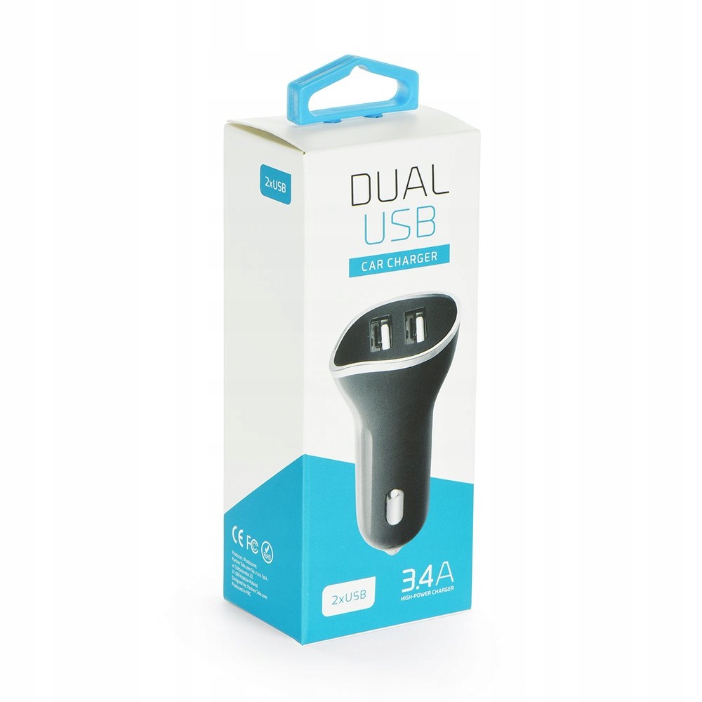 

Ładowarka samochodowa Usb 3,4A dwa gniazda Szybka
