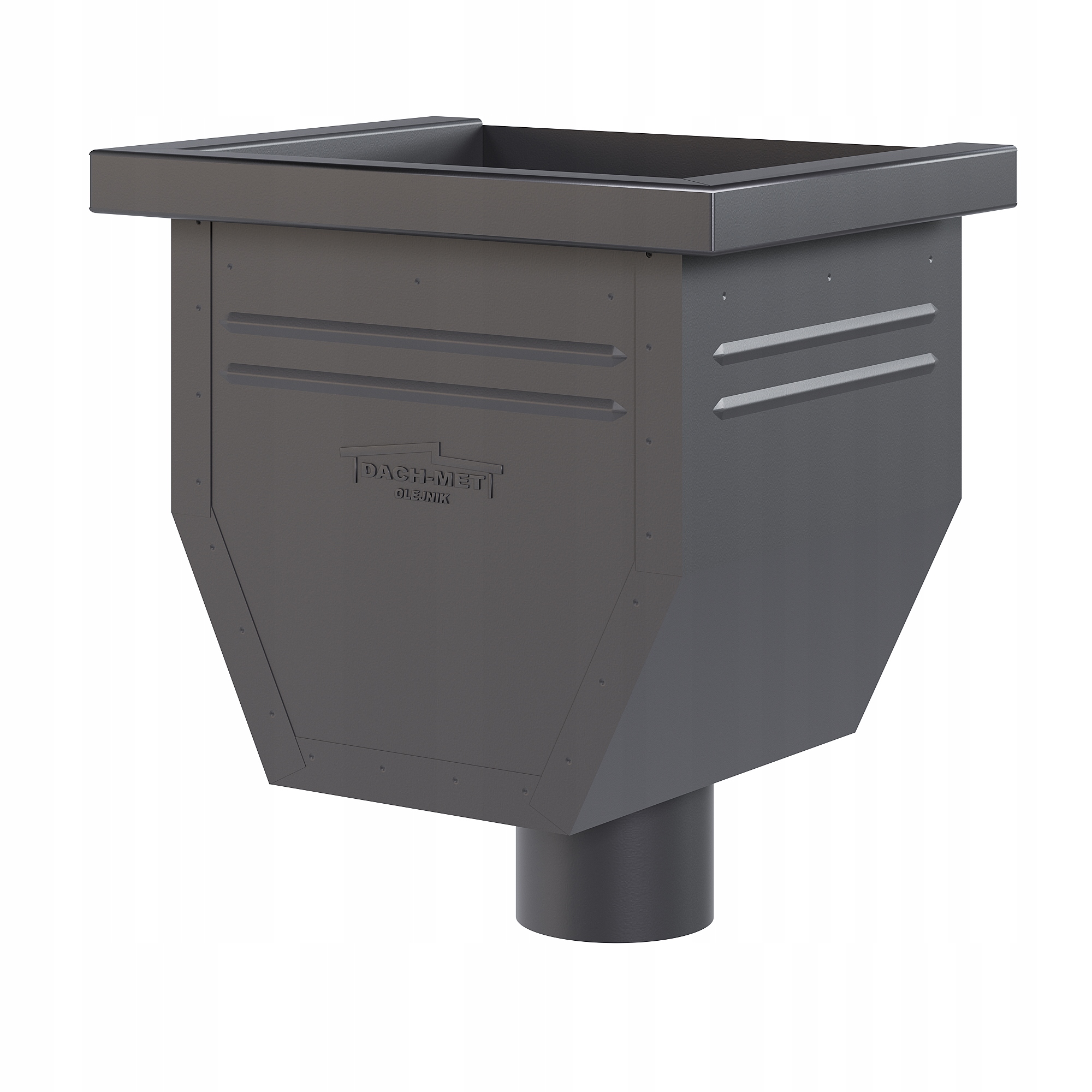 KOSZ ZLEWOWY SKOS-2 DACH-MET Ø 150 MM ANTRACYT 7016