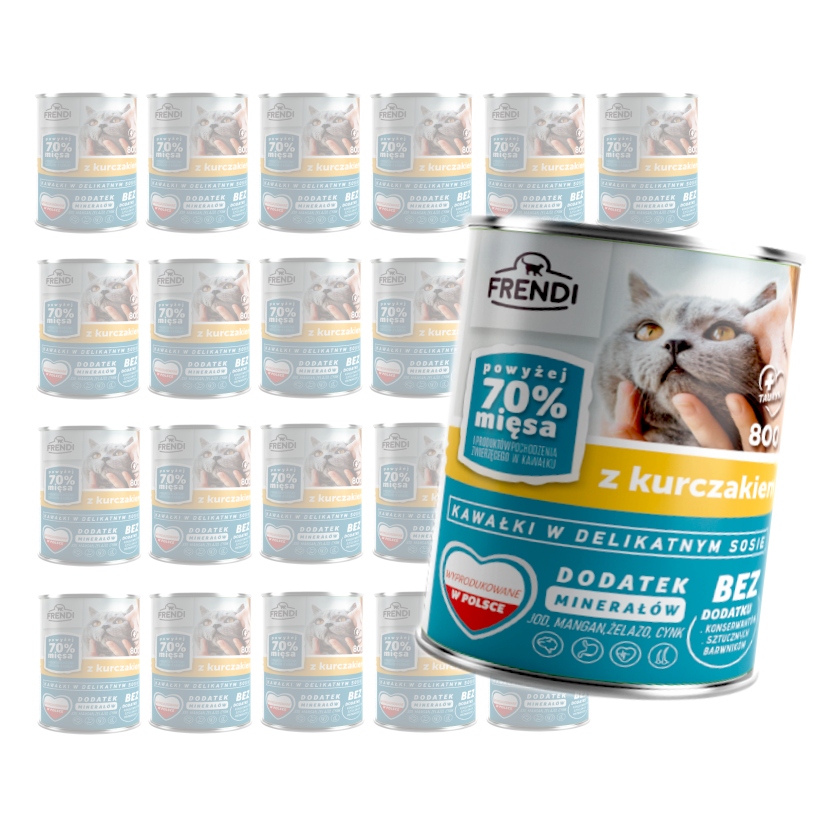 Levně Frendi Mokré Krmivo Pro Kočky Kousky v jemné omáčce s kuřecím masem 24 x 800 g