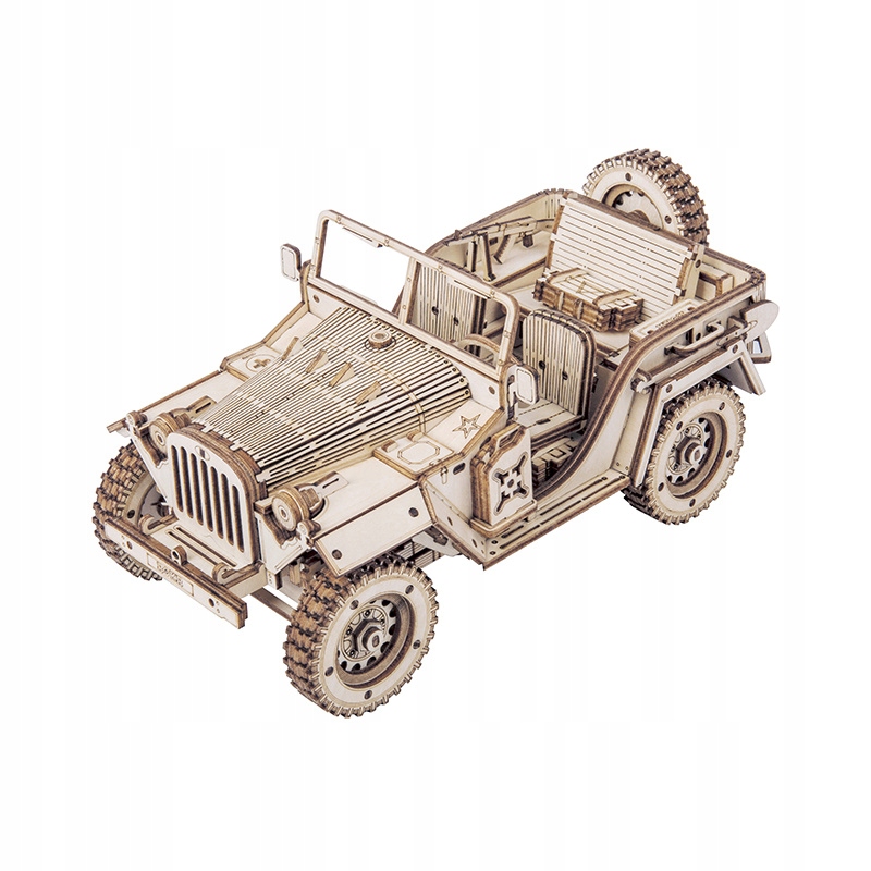 Robotime - wojskowy Jeep - mechaniczne puzzle 3D