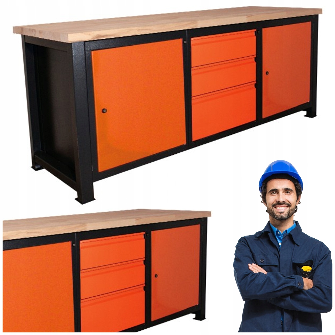 Průmyslový Pracovní Stůl Kovový, Silný, 210X68X83 CM, P-2116