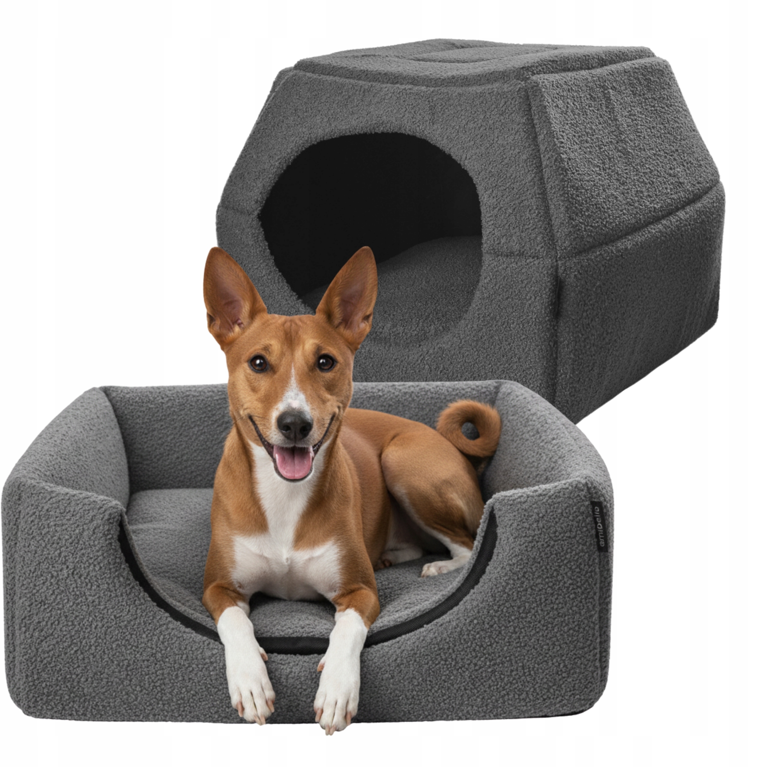 Levně Pelíšek Budka Pro Psa Kočku 2v1 Domeček 55x55 Protiskluzový pelíšek L