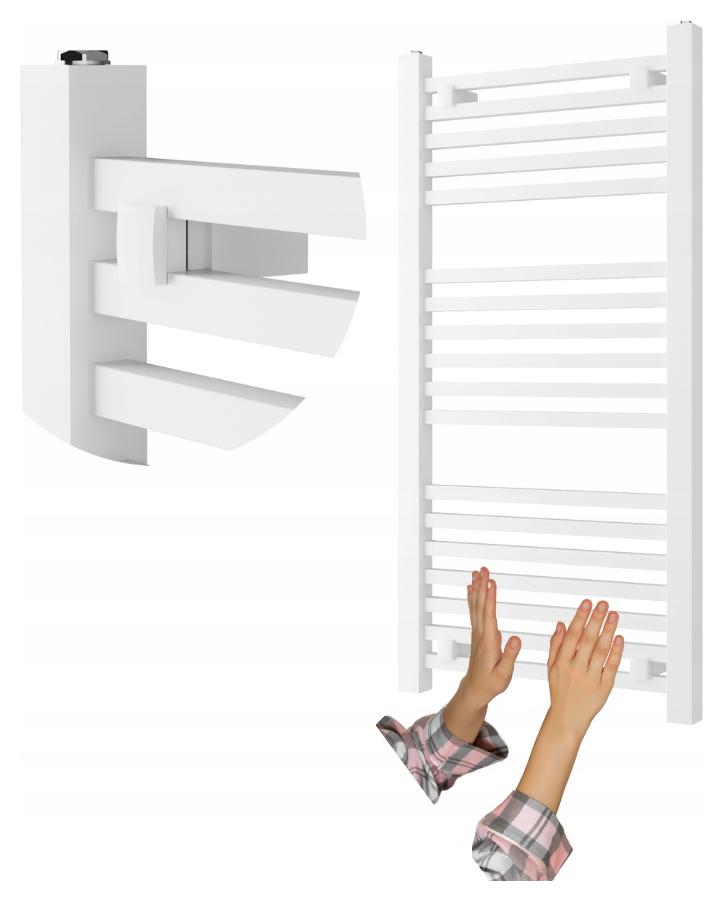 Biely Kúpeľňový Radiátor Rebríkový 100x50 cm Moderný Ohrievač Bergen