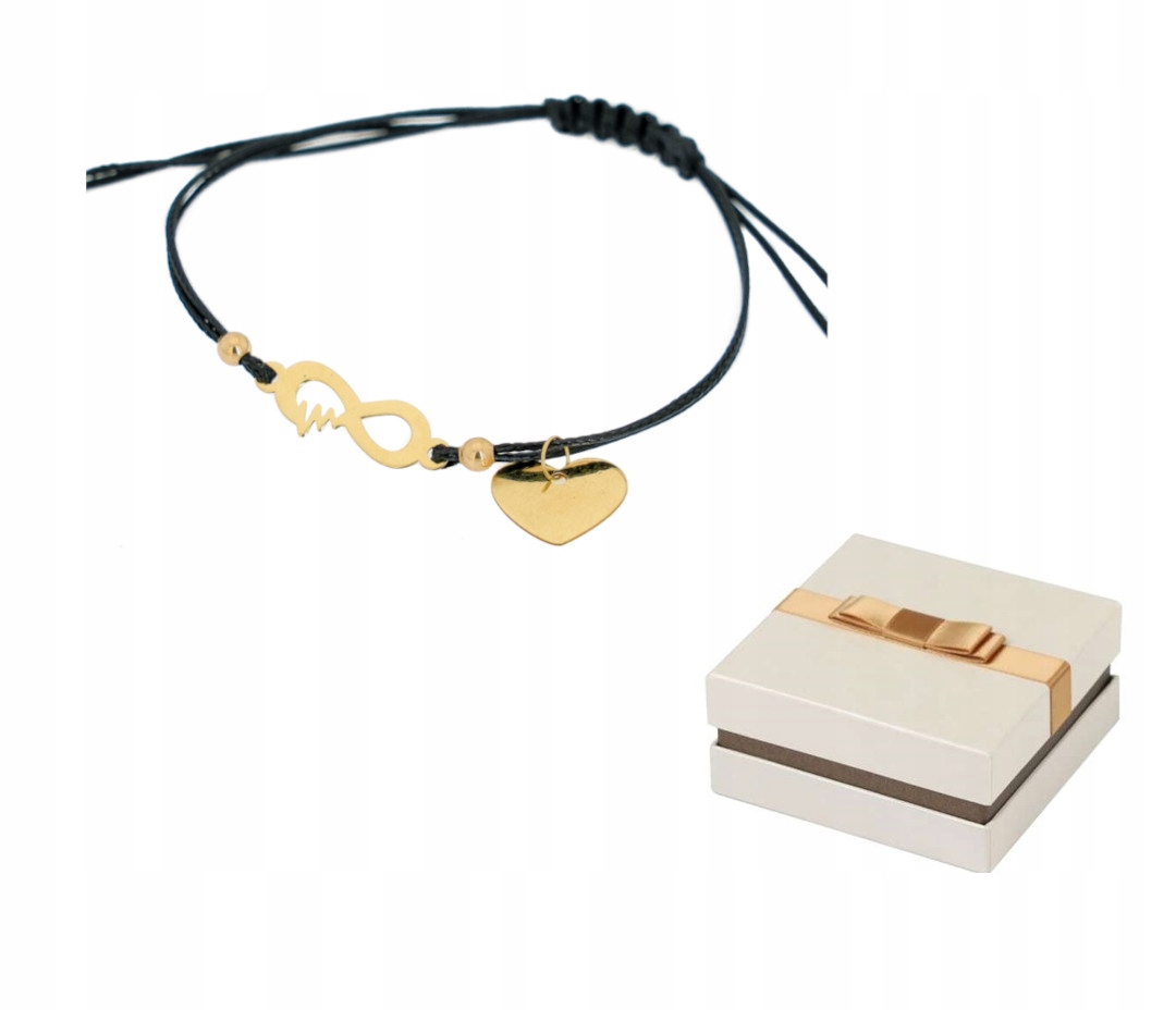 Zlatý náramek Nekonečno s linií života a srdcem BZ136