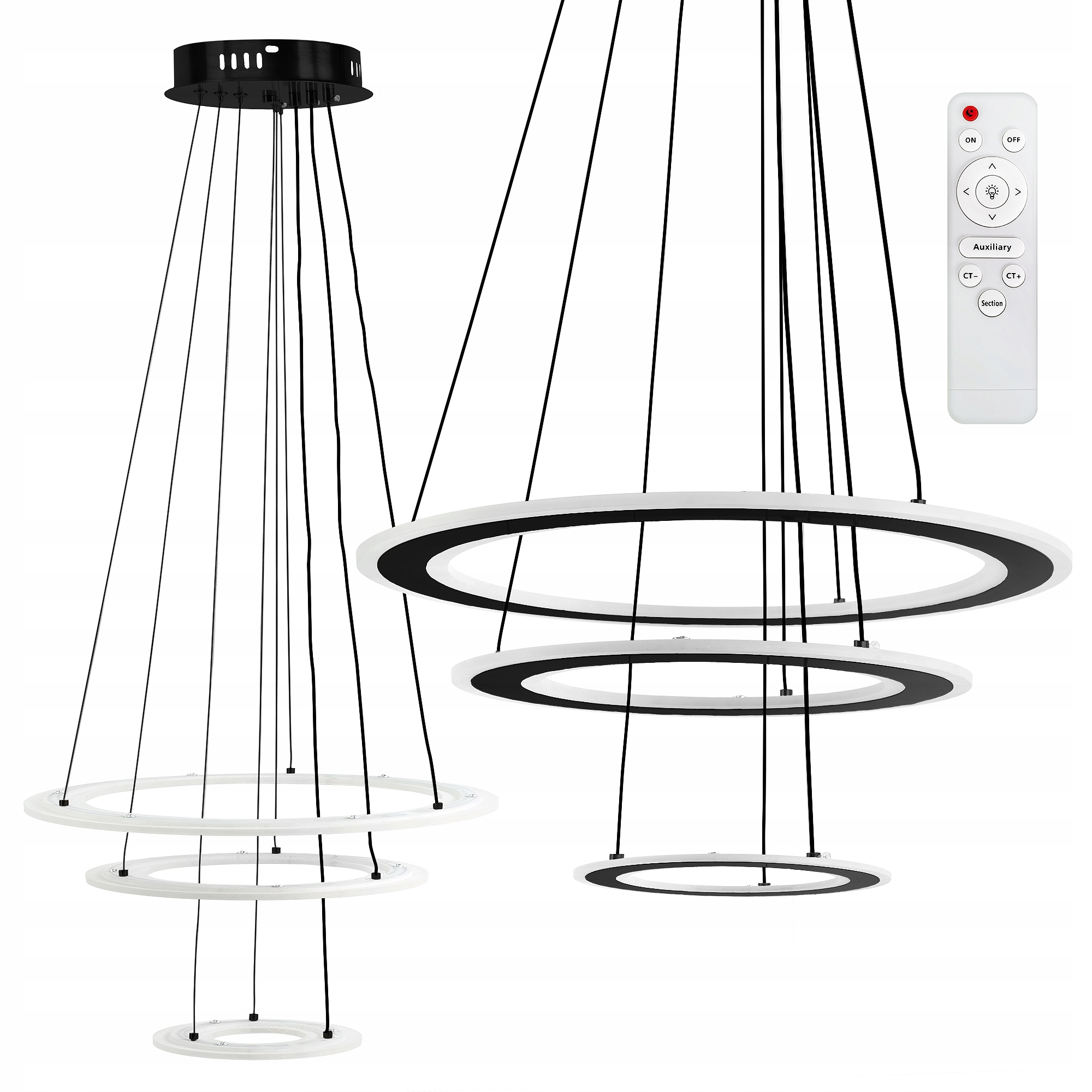 Závesná Led Lampa Čierna Loftová S Diaľkovým Ovládaním, Stmievateľná Toolight