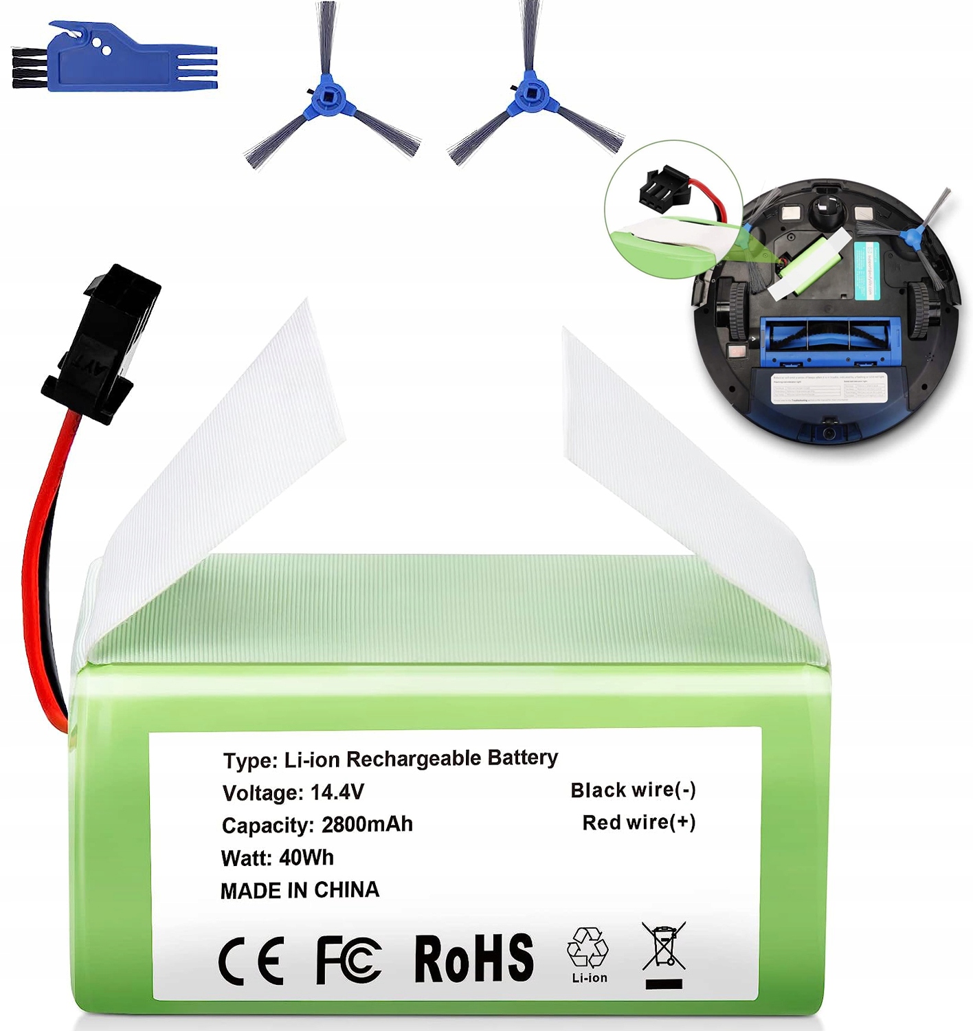 Baterie Akumulátor 14,4V 2,8AH Pro Vysavače Eufy Robovac 11/11S/11S/12/15C