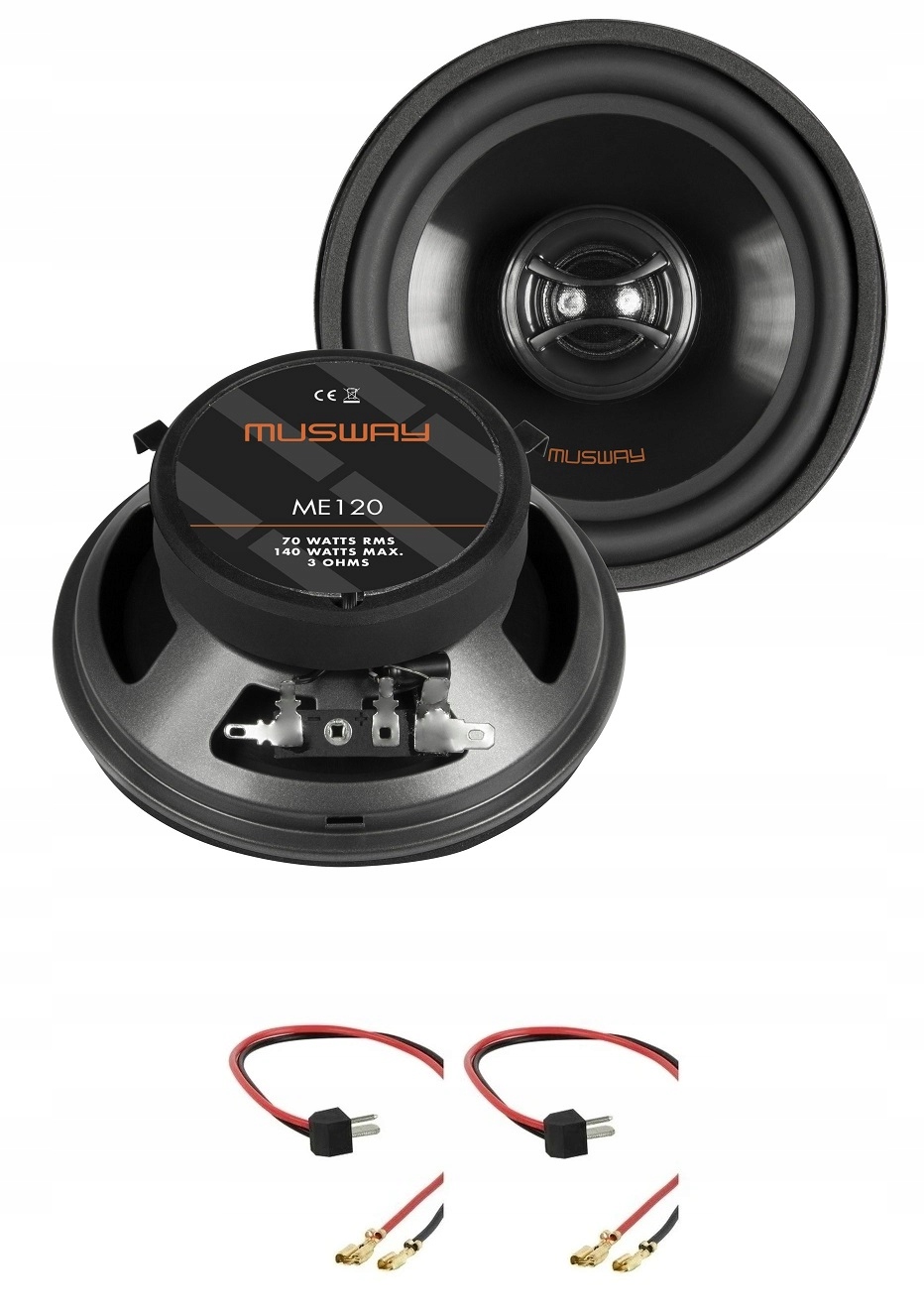 Automobilové reproduktory 120 mm Mercedes W124 stlačitelné adaptéry Musway ME120