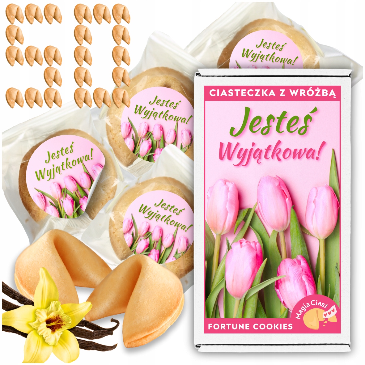 Ciasteczka z Wróżbą Dzień Kobiet 8 Marca x50 dla Żony Siostry Mamy