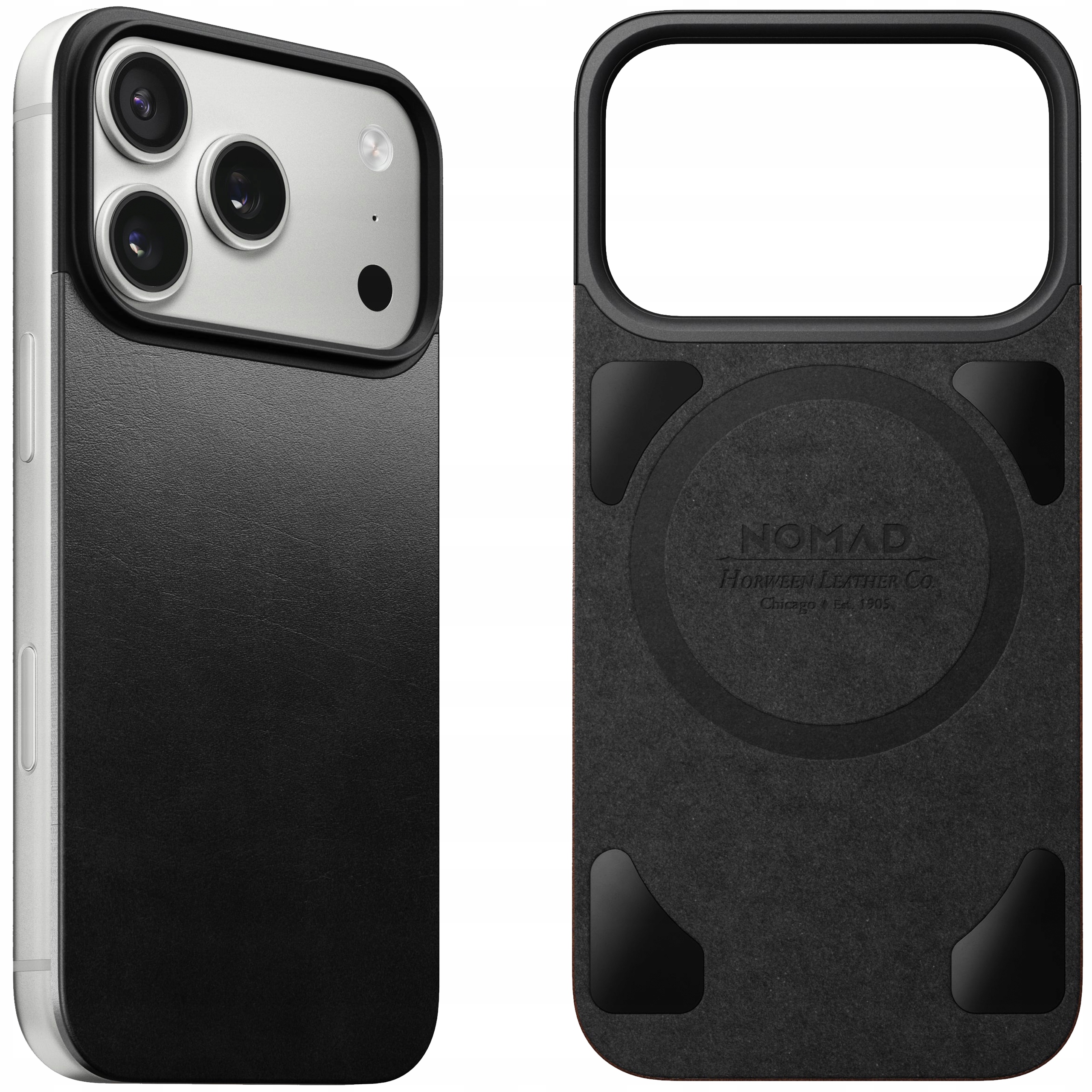 Nomad Horween Leather Back – kožená krytka s MagSafe pro iPhone 17 Pro