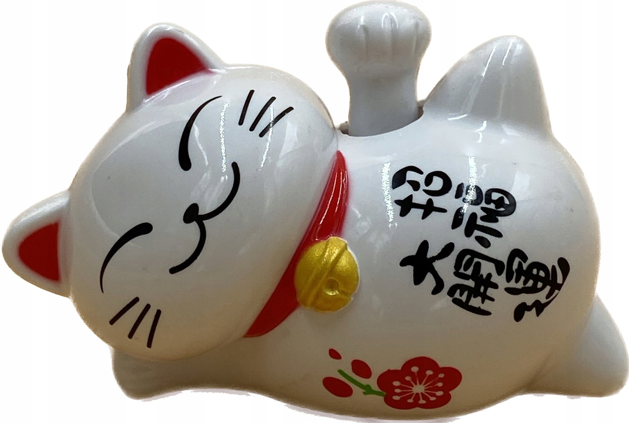 

Solarny Japoński Kot Maneki-Neko Szczęścia leżący