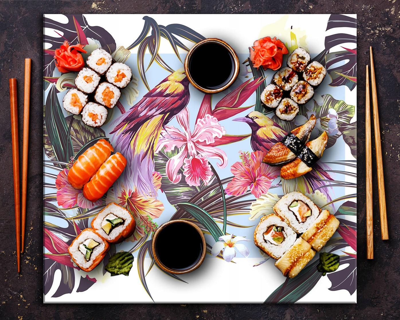 7w1 SZKLANA DESKA PANEL OCHRONNY 65x60 KWIATY SZKŁO HARTOWANE Kod producenta Szklana płyta 65x60