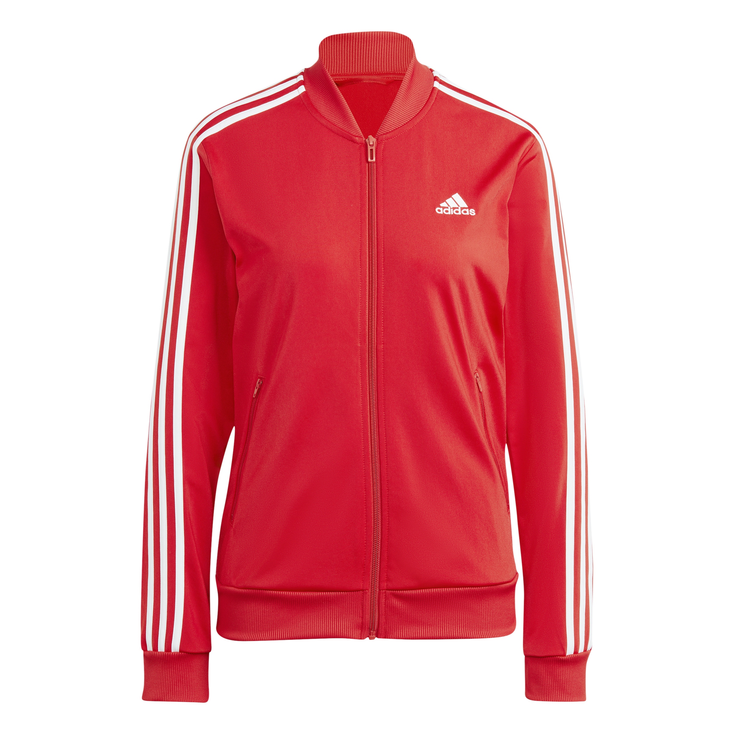 dres damski adidas r M IJ8784 czerwony poliester Model Essentials 3-Stripes