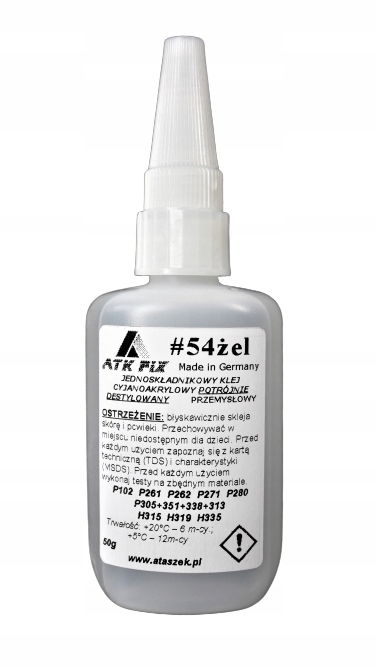 

Klej cyjanoakrylowy gęsty Atk Fix 54 50 ml