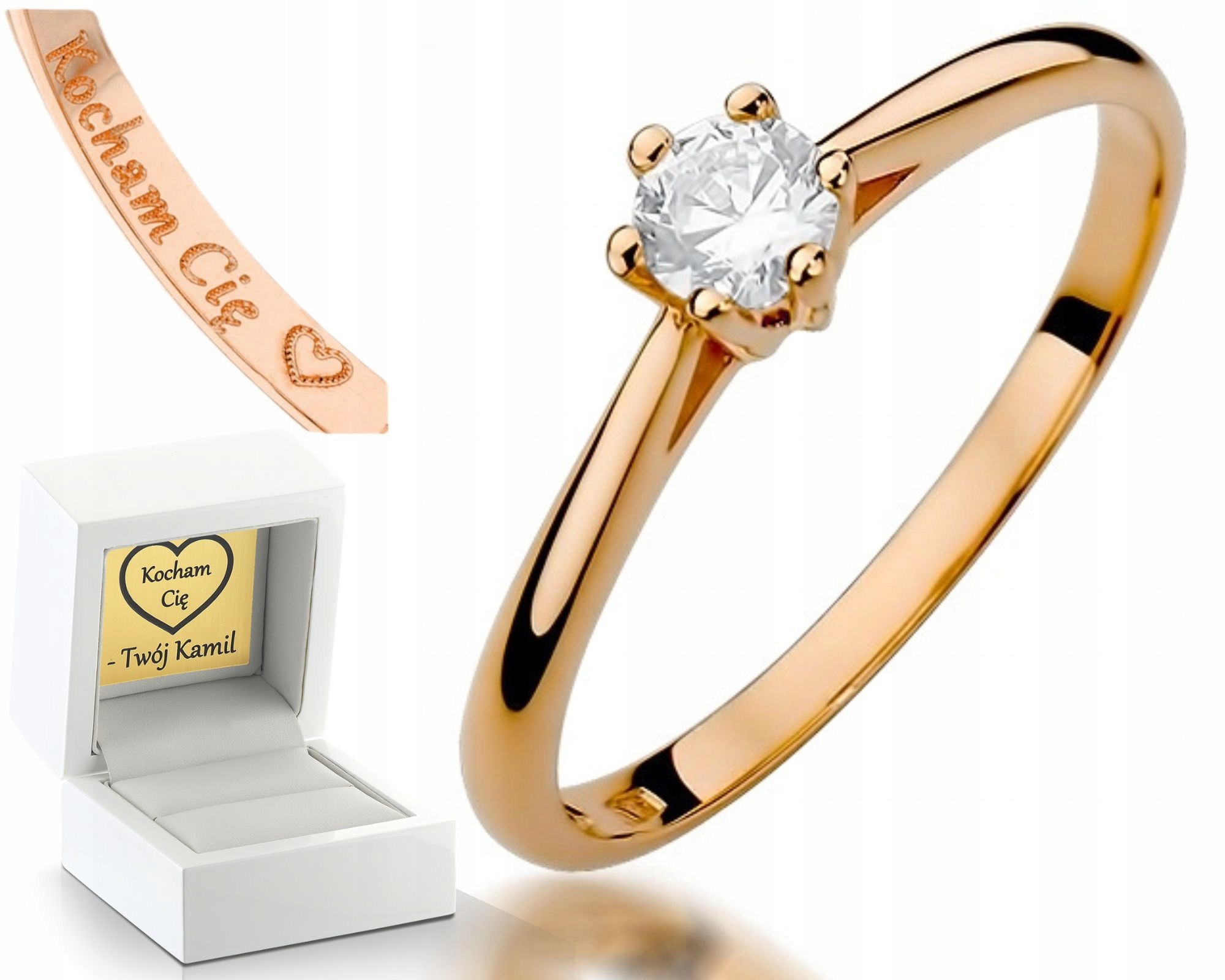 Růžové Zlato Prstýnek Diamant 585 Zlato Jako Dárek