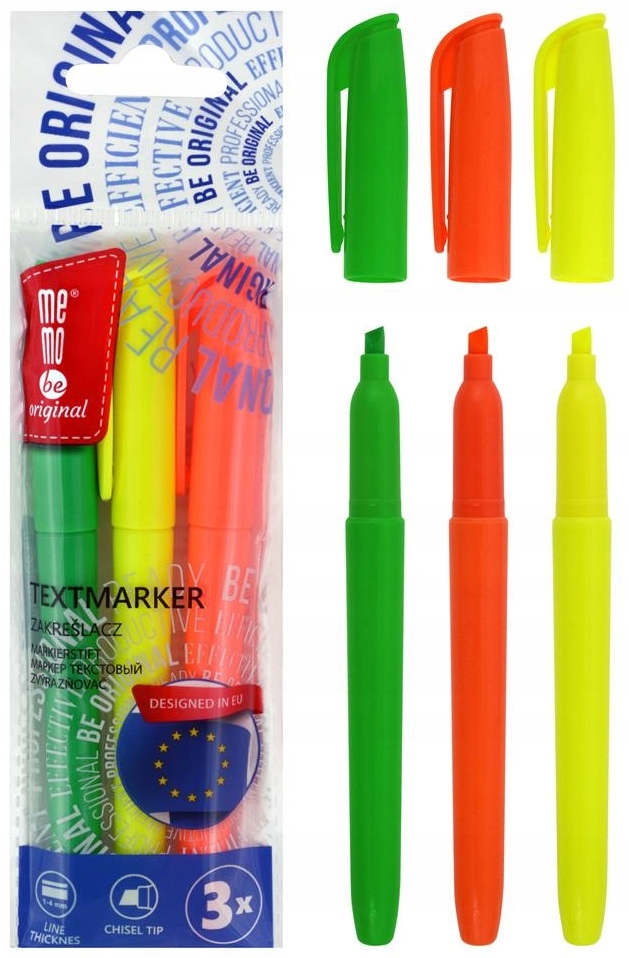 

Zakreślacze MemoBe w pisaku 3 w etui