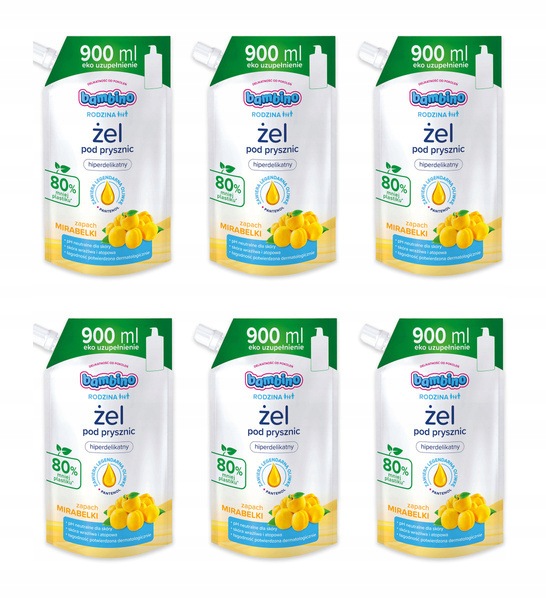 Bambino Rodzina żel pod prysznic hiperdelikatny Mirabelka 6x900ml