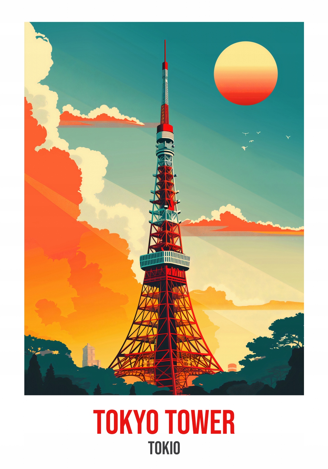 Plakát 70x100 cm Tokyo Tower