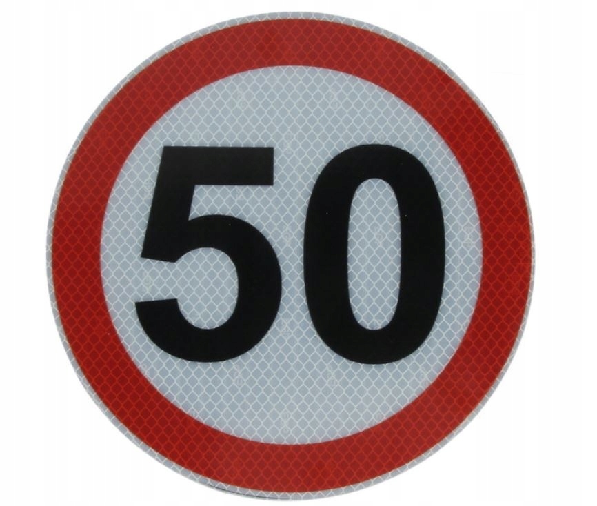 Naklejka nalepka prędkość 50km/h odblaskowa
