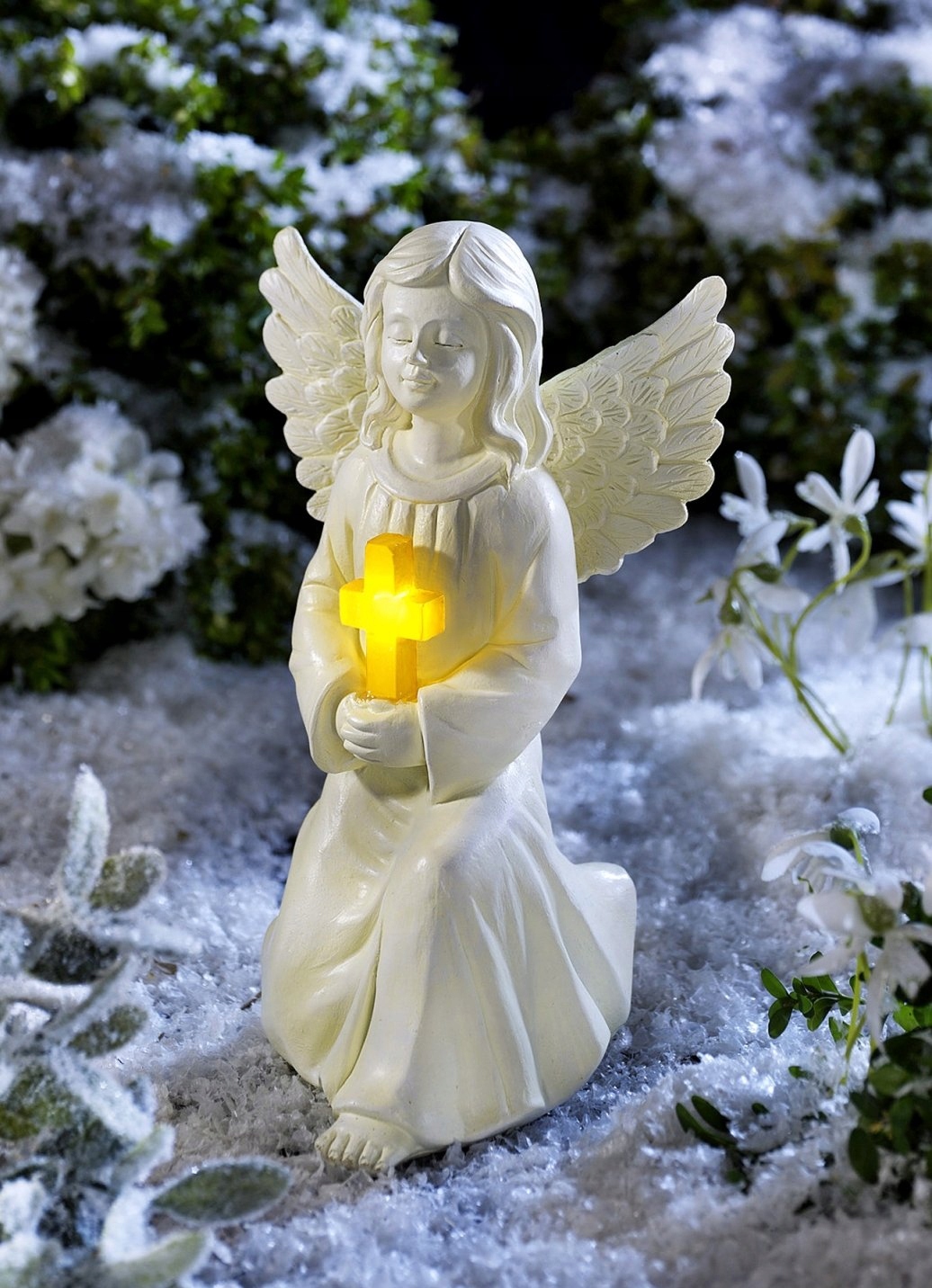 ANIOŁ STRÓŻ KRZYŻEM ZNICZ SOLARNY LED Kod producenta 124019