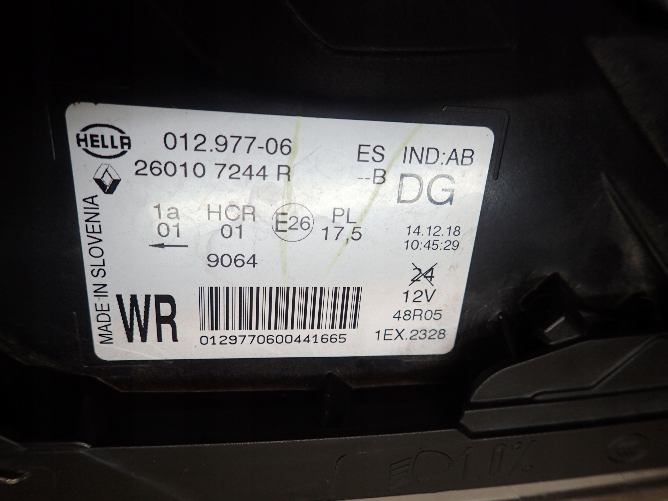 světlo předek pravá RENAULT CAPTUR FULL LED