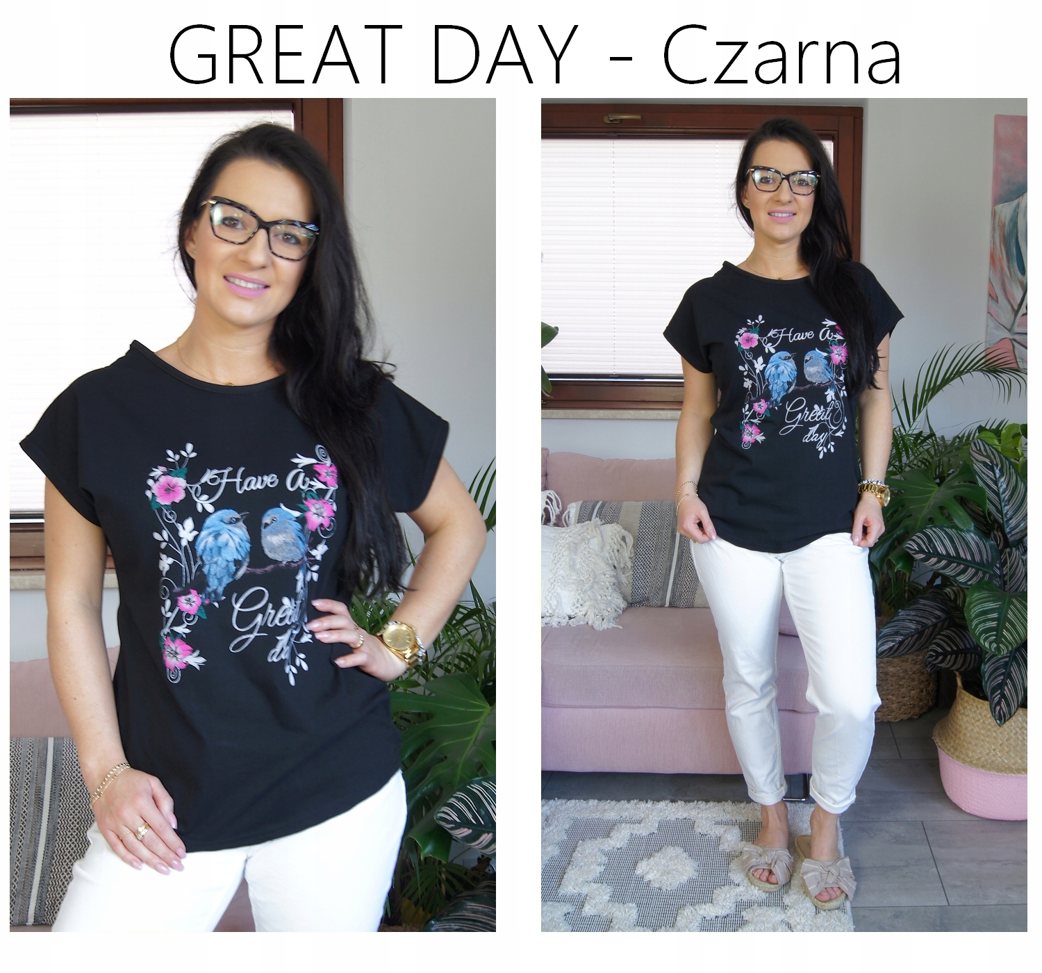 BLUZKA koszulka KOBIECY TSHIRT TOP LYCRA WZORY, L Dekolt okrągły