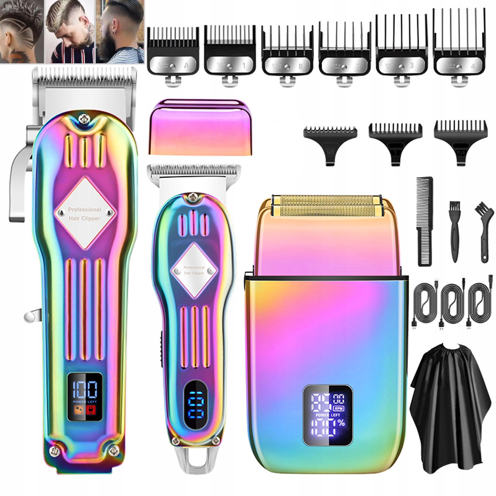 Multifunkční zastřihovač holení pro tělo vlasů a vousů Sada