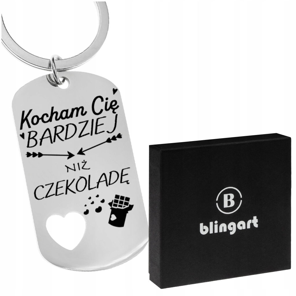 

Brelok do kluczy zawieszka Z Grawerem prezent Serc