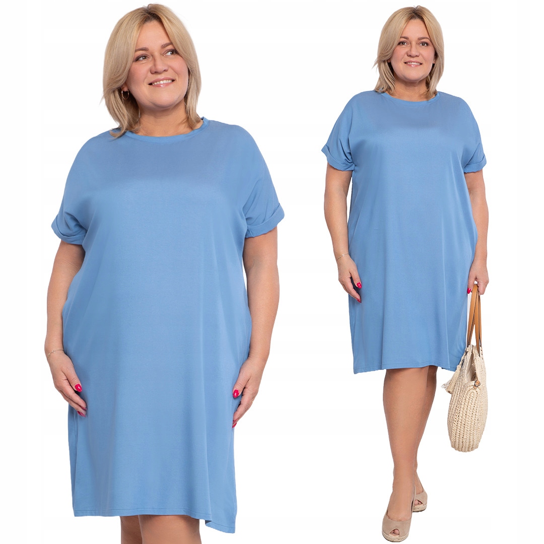 Jednoduchá modrá šaty 48/50